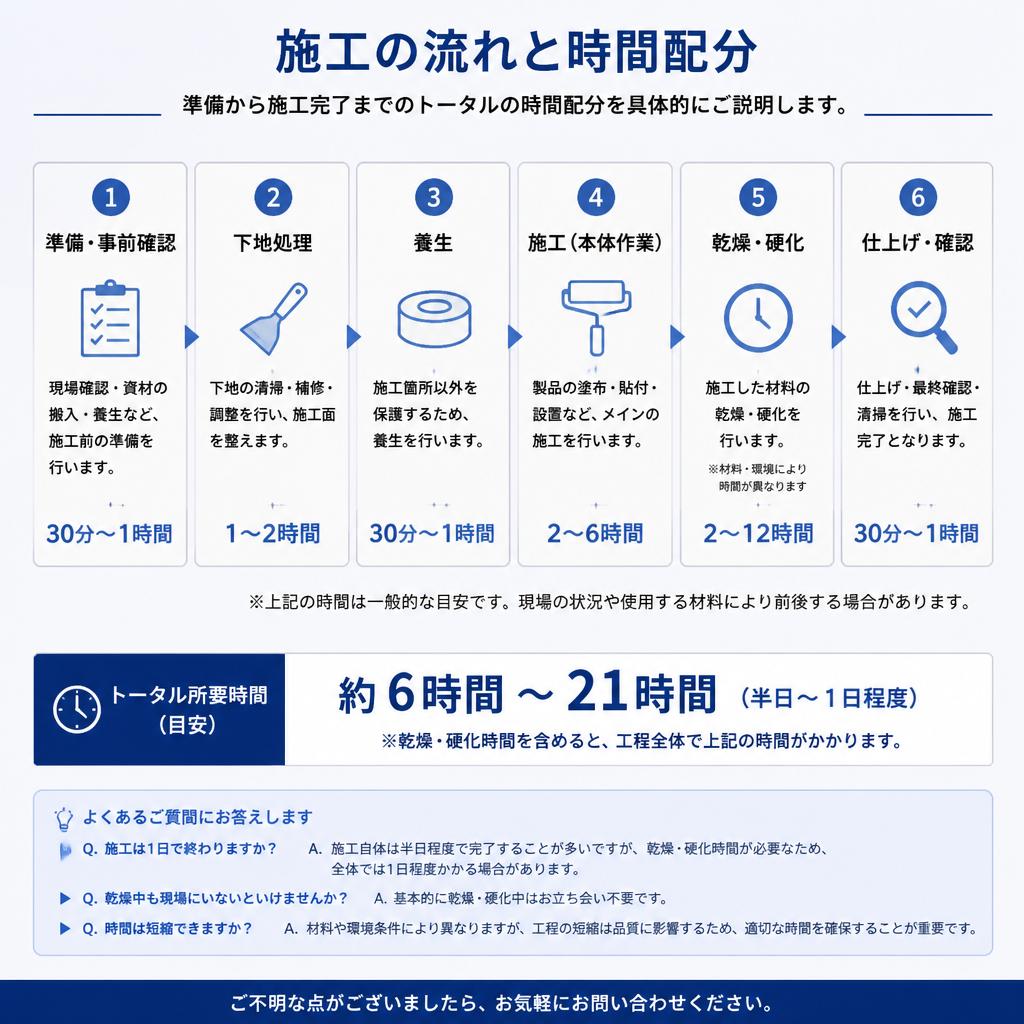 施工のプロセスと時間配分