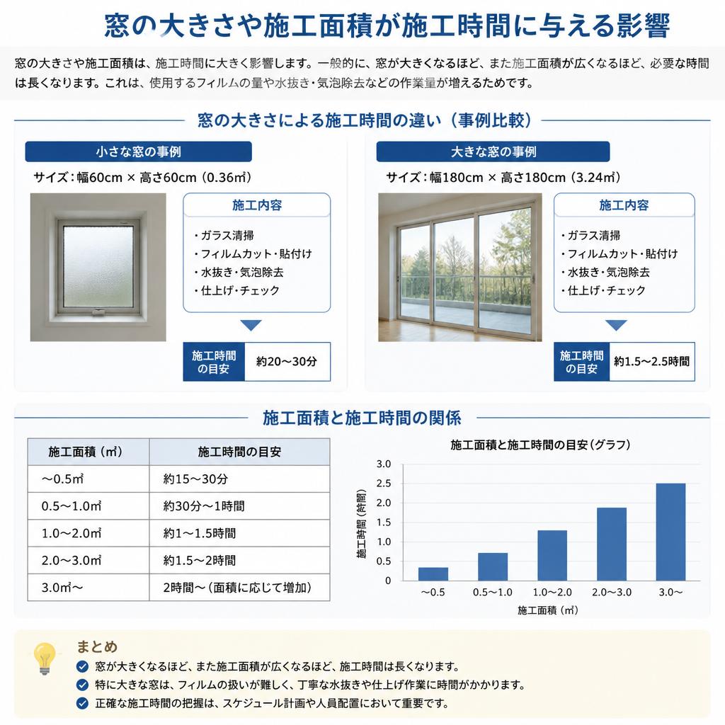 施工面積で変わる施工時間
