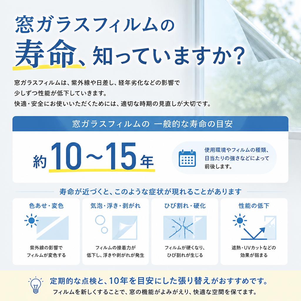 窓ガラスフィルムの寿命、知っていますか？