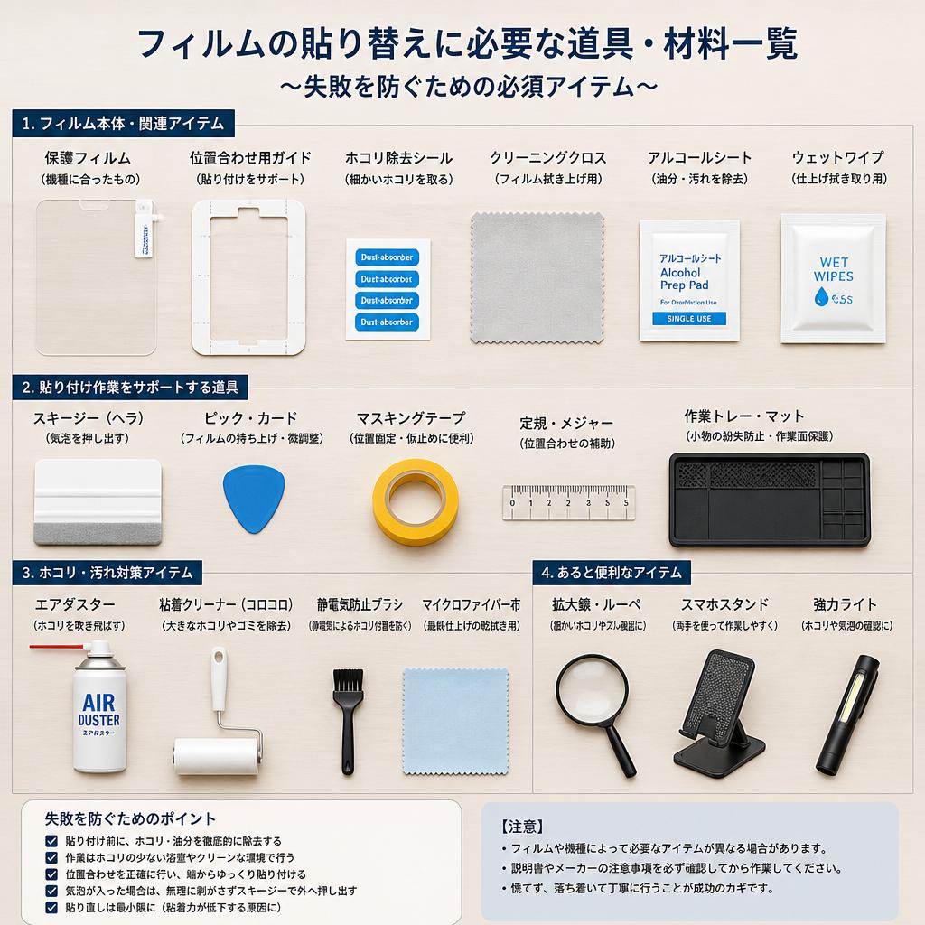 必要な道具と材料